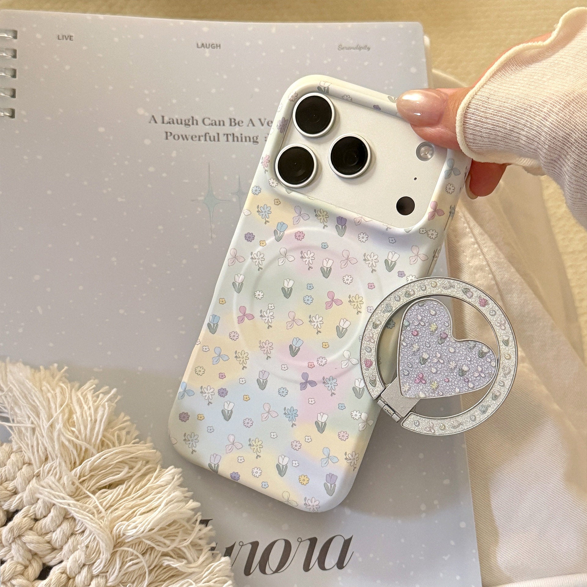 Fresh Flower Pull-Tap Magnetic Phone Case