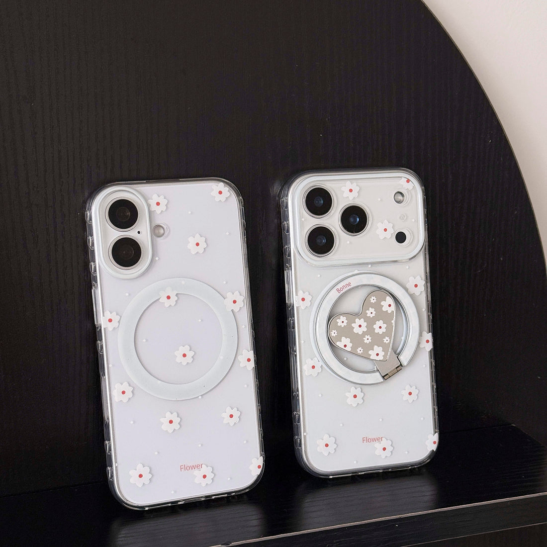 Transparent Flower Magnetic Phone Case