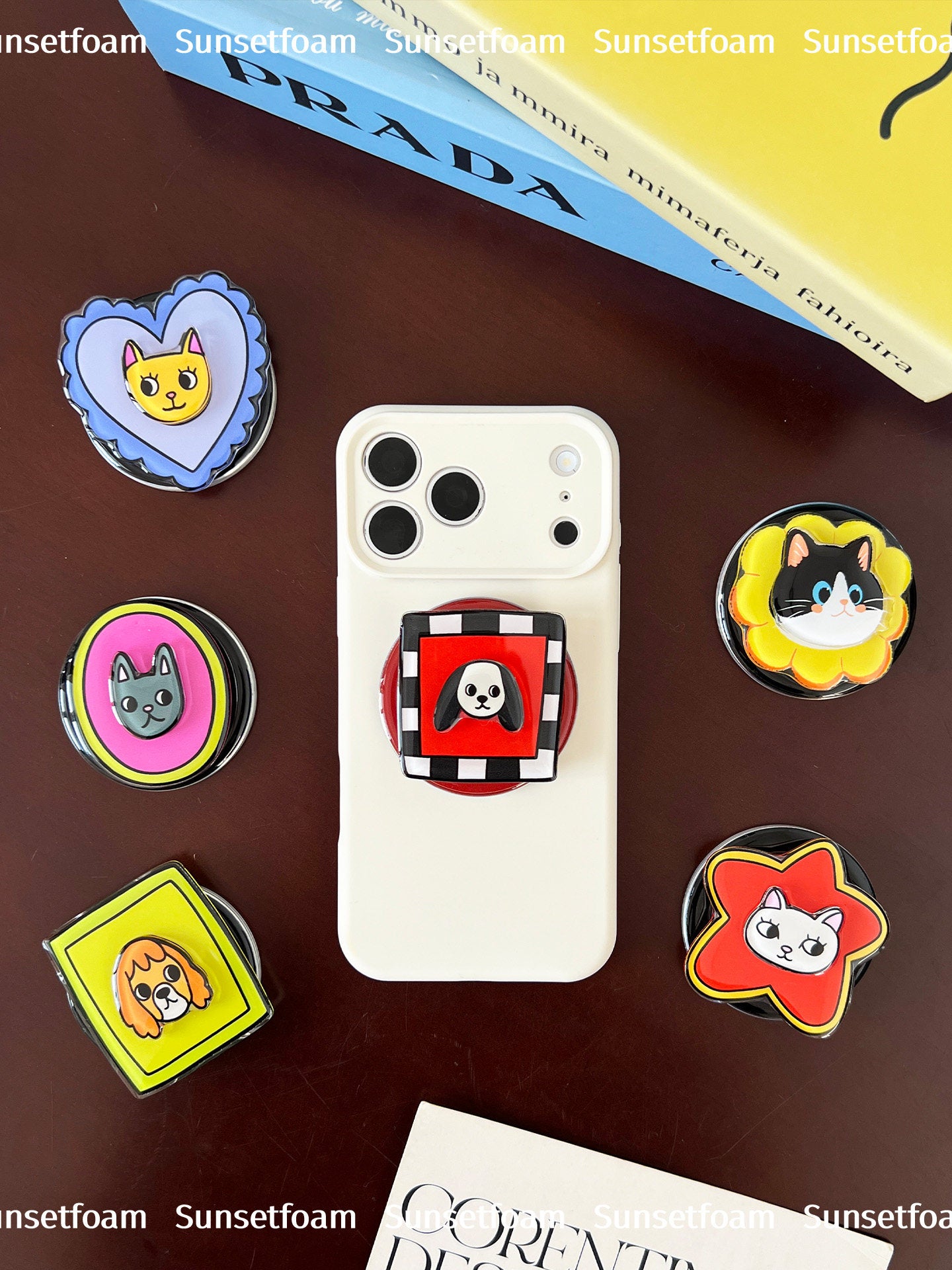 Cute pet-shaped magnetic phone holder