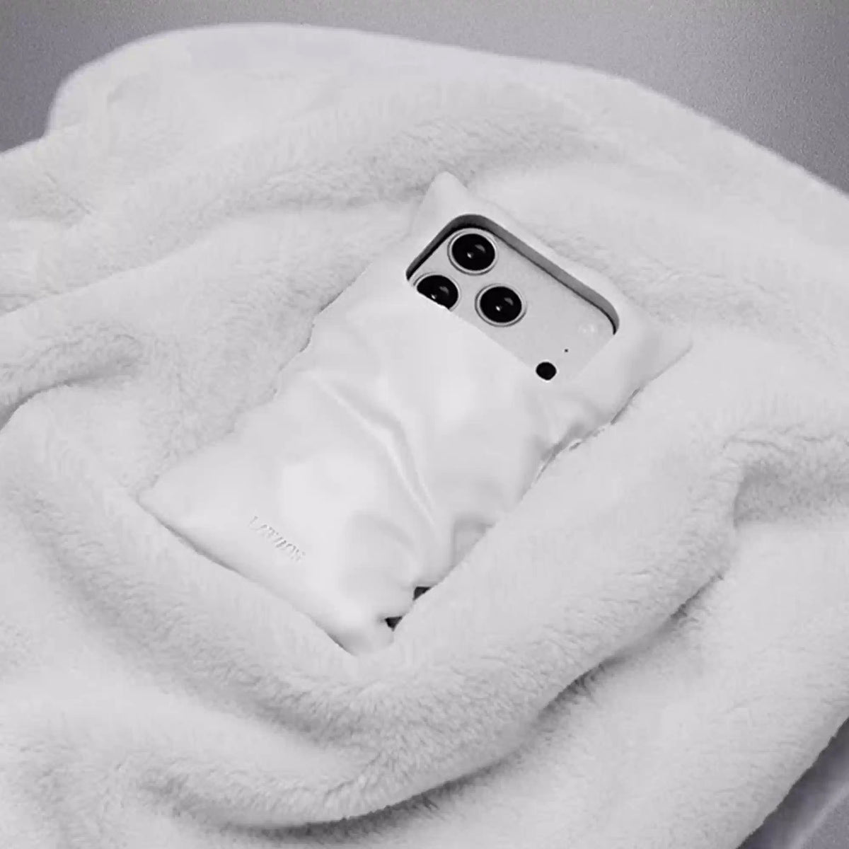 White Puffer Phone Case | Soft Quilted Phone Cover