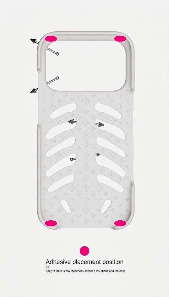 White Goth Punk iPhone Case with 3D Metal Piercing Studs