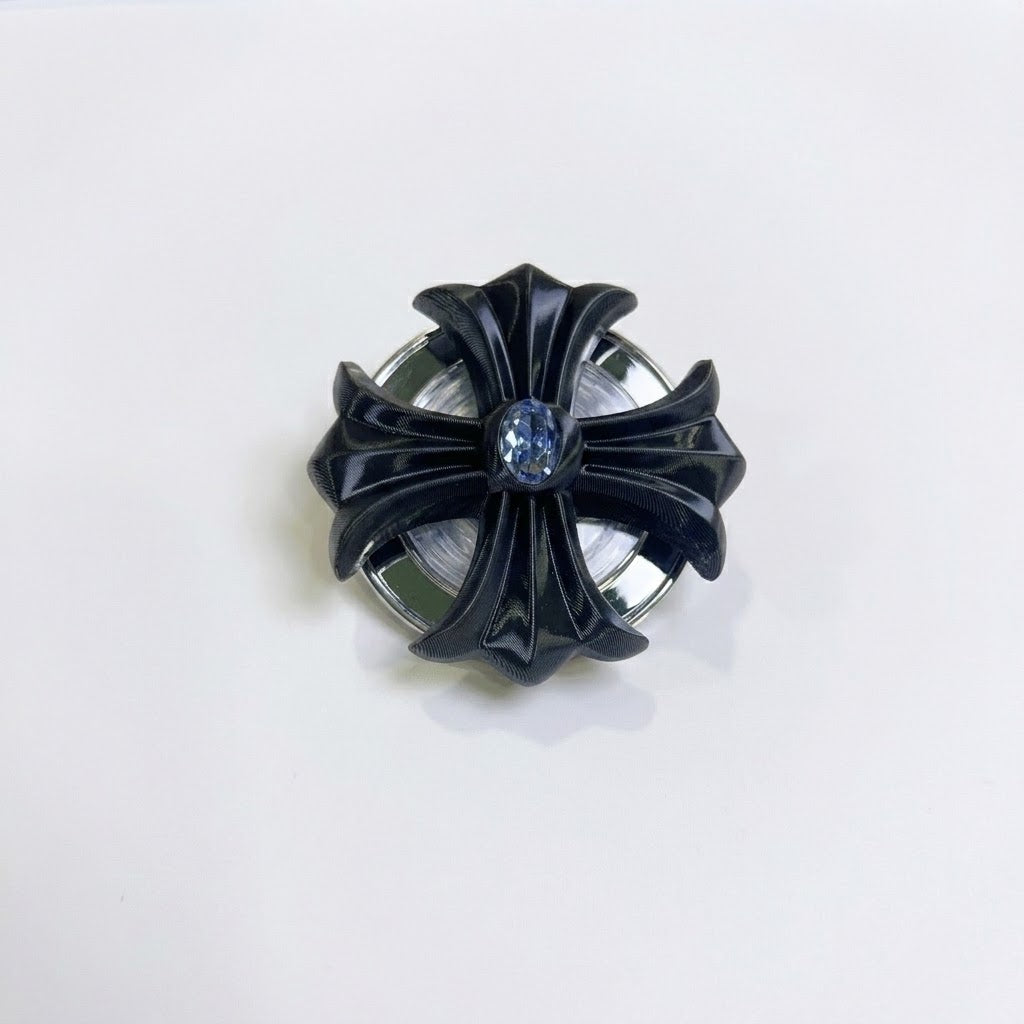Dark Aesthetic 3D Skeleton Crown & Gem Cross Foldable Phone Socket Mount for iPhone / MagSafe