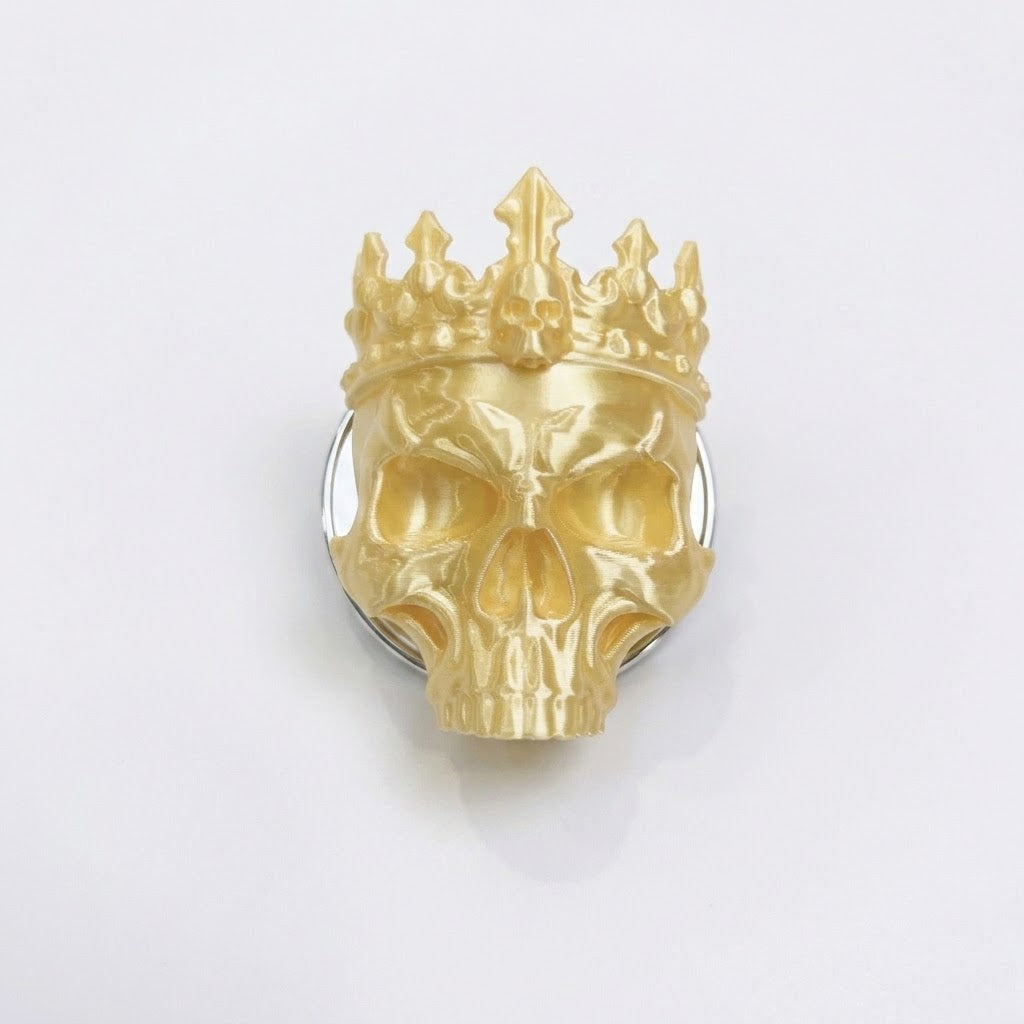 Dark Aesthetic 3D Skeleton Crown & Gem Cross Foldable Phone Socket Mount for iPhone / MagSafe
