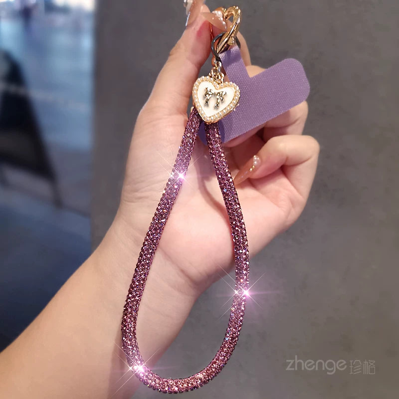 Purple Heart Tag Rhinestone Wrist Strap with Purple Attachment Patch