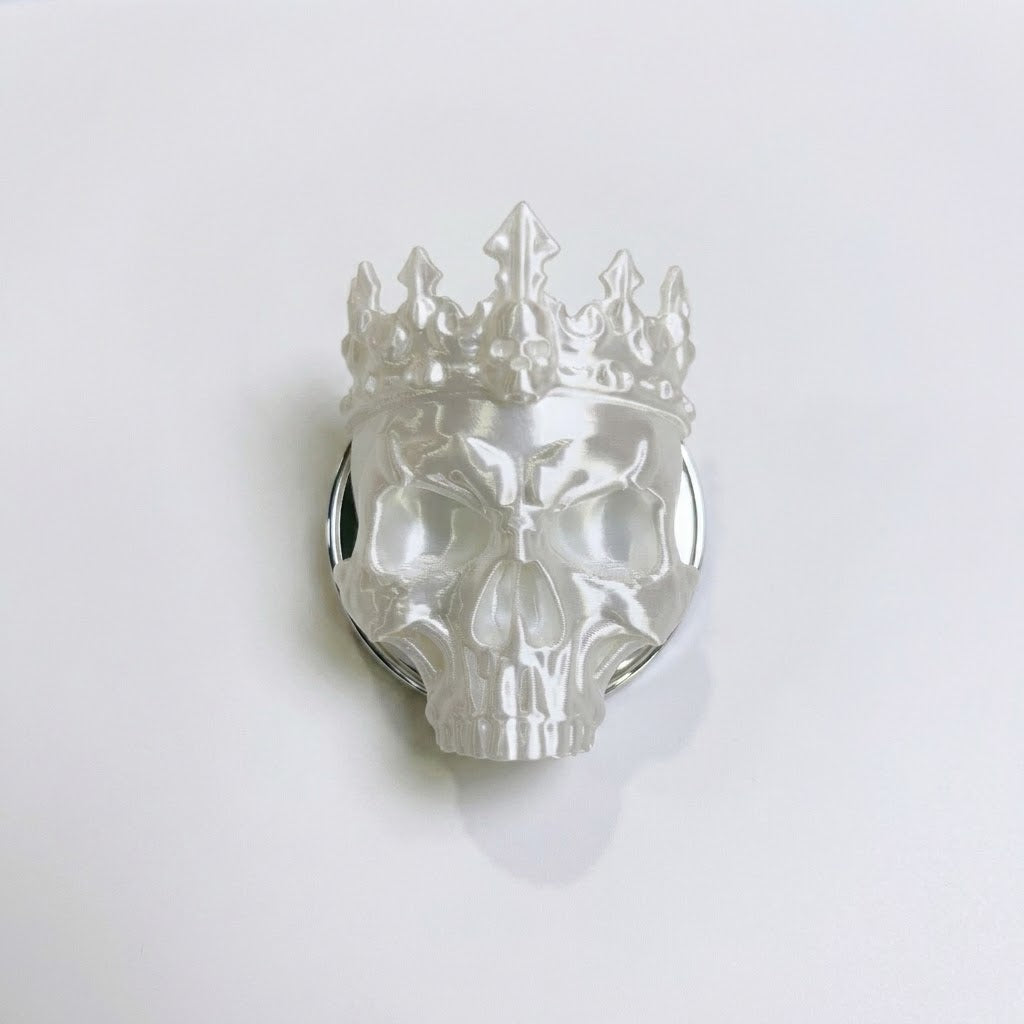 Dark Aesthetic 3D Skeleton Crown & Gem Cross Foldable Phone Socket Mount for iPhone / MagSafe