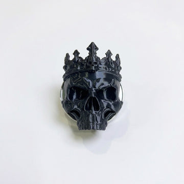 Dark Aesthetic 3D Skeleton Crown & Gem Cross Foldable Phone Socket Mount for iPhone / MagSafe